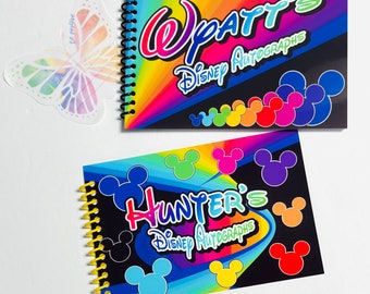 Rainbow Prism Disney Autograph Book - Mickey head Designs - Prism Rainbow Book - Your choice - 4"x6" Book - 25 pages