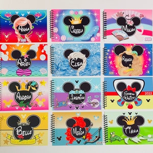 Disney Princess Autograph Book -Anna - Ariel - Aurora - Belle - Cinderella - Elsa - Jasmine - Merida - Mulan - Rapunzel - Snow White - Tiana