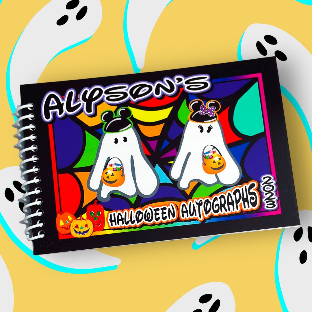 Disney Halloween Autograph Book Mickey and Minnie Ghosts Perfect for
