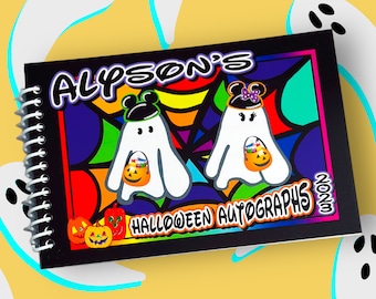 Disney Halloween Autograph Book - Mickey And Minnie Ghosts  - perfect for Mickey's Not So Scary Halloween Party 4"x6" size!