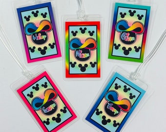 Personalized Mickey Infinity Autism Awareness Laminated Luggage Tag