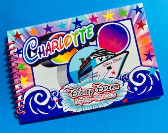 Personalized Disney Autograph Book for a CRUISE VACATION - All ships! 4"x6" size! 25 Blank pages - Trip Reveal - Fishextender Gift