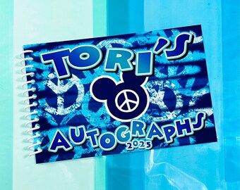 Personalized Disney Autograph Book – Mickey Tie Dye, Spiral Bound (4x6, 25 Pages)