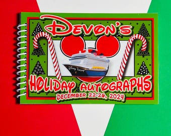 Personalized Disney Christmas Cruise Autograph Book - Spiral Bound, 25 Pages