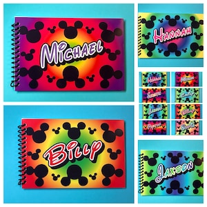Disney Autograph Book - Personalized Mickey Mouse Heads Design - Your Choice of Book - 4x6 - 25 Pages - Trip Reveal - Disney Gift - vacation
