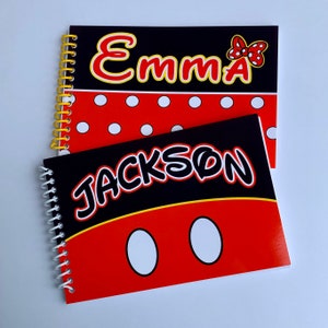 Personalized Disney Autograph Book - Minnie or Mickey Mouse Book - Polka Dots  - Disney Albums - Custom Books -  4x6 inch book 25 Blank Page