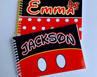 Personalized Disney Autograph Book - Minnie or Mickey Mouse Book - Polka Dots  - Disney Albums - Custom Books -  4x6 inch book 25 Blank Page