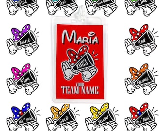 Personalized Minnie Mouse Cheer Luggage Tag - Disney Inspired