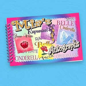 Disney Autograph Book - Disney Princess Book with 25 Pages - 4x6 inches - Trip Reveal - gift for a Princess - Princess Autograph Book - Gift