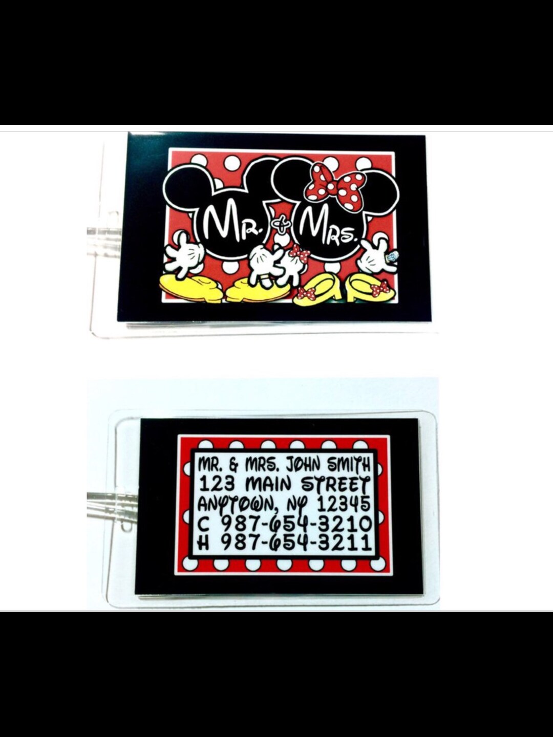 DISNEY Luggage Tags set of 2 Mr and Mrs Personalized MICKEY Etsy