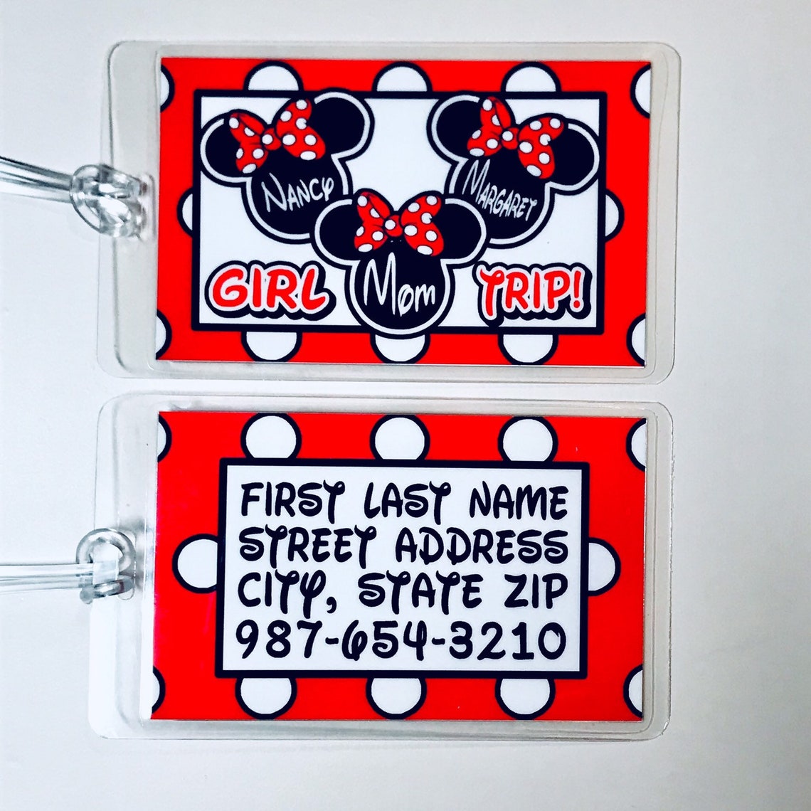 Disney Luggage Tag Personalized MINNIE MOUSE Luggage Tags Etsy