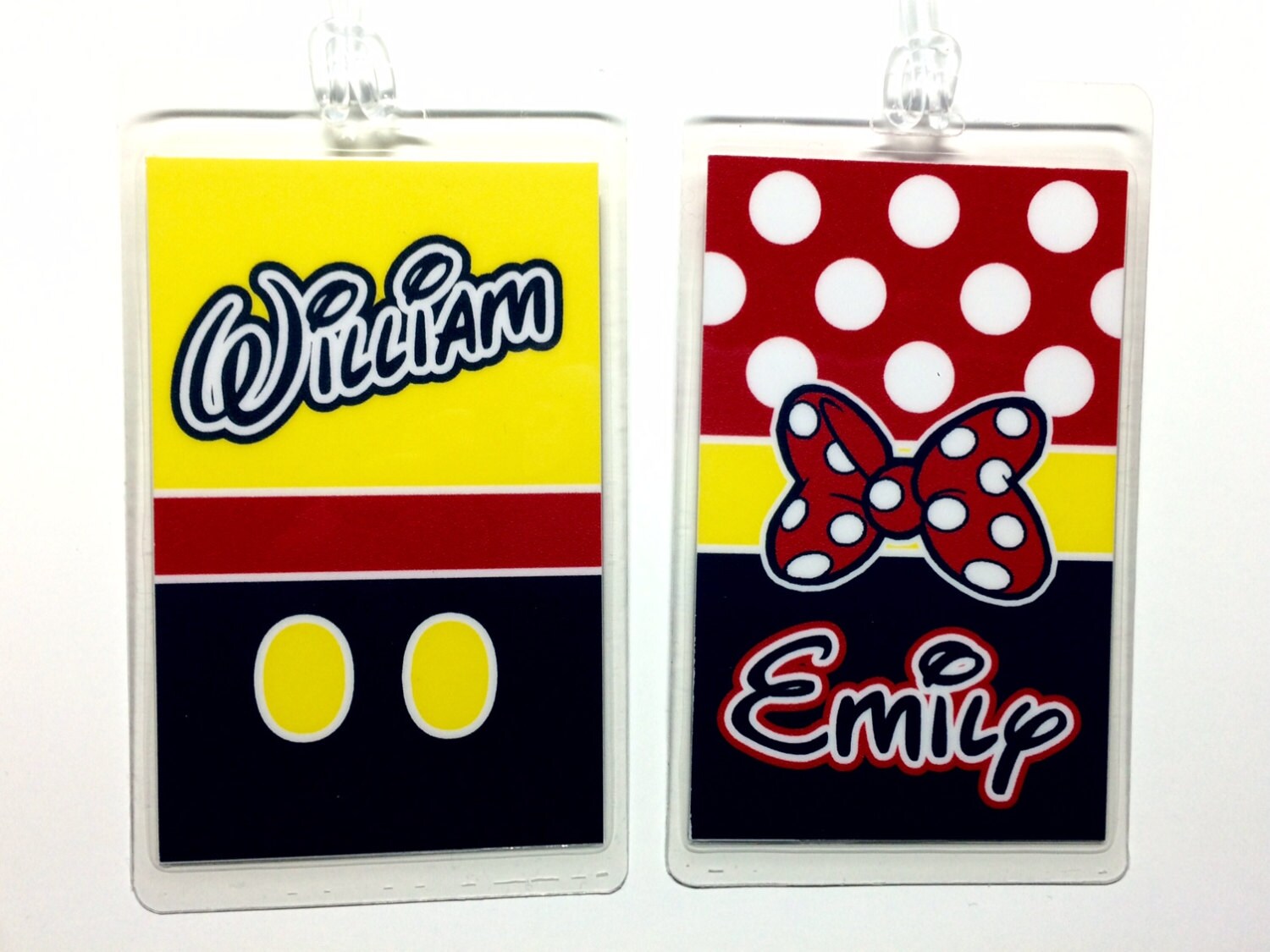 DISNEY Luggage Tags set of 2 Personalized MICKEY and MINNIE Etsy