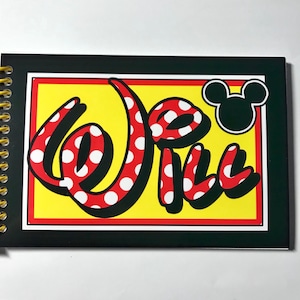 Personalized Disney Autograph Book - Mickey Mouse Book -Polka Dots - Disney Albums - Custom Books -  4x6 inch book 25 Blank Pages
