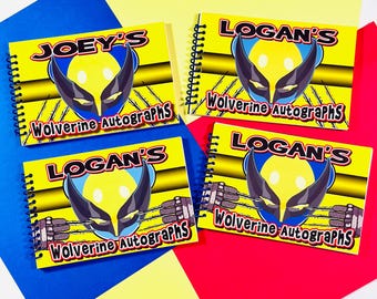 Personalized Disney Autograph Book - Wolverine Autograph Book - 4x6 - 25 Pages - Dead Pool Mickey design - Trip Reveal - Fish Extender Gift