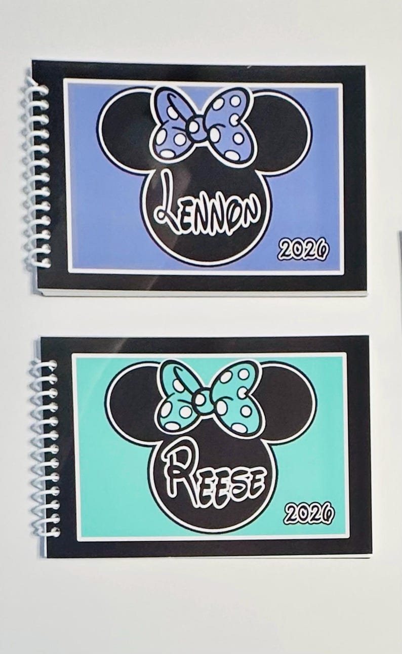 Disney Autograph Book Personalized - Mickey or Minnie Mouse Designs - With / Without the Bow - Your choice - 4"x6" - 25 pages - trip reveal afbeelding 13