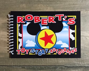 1 Personalized Disney Autograph Book - TOY STORY LAND Mickey Mouse  or Minnie Mouse Design Books 4"x6" size!