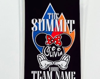 Disney Cheer Luggage Tag -  Custom Cheer Luggage tag - Perfect for the Summit - Let me make it for your TEAM! Choose Bow Color! Or no Bow!