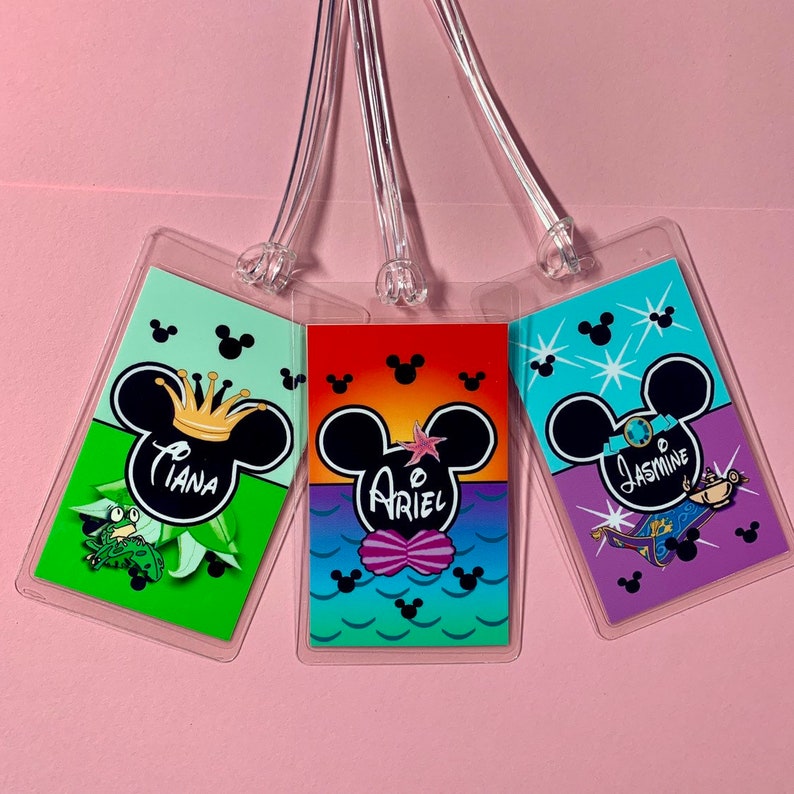 Disney Luggage Tag Personalized Disney Princess Luggage Etsy