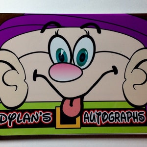 Disney Autograph Book - DOPEY - 7 Dwarf -  Seven Dwarves Personalized Autograph Book - 4x6 Book - 25 Card Stock Pages - Trip Reveal Gift