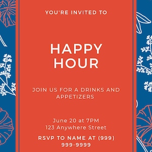 Floral Happy Hour Invite Template