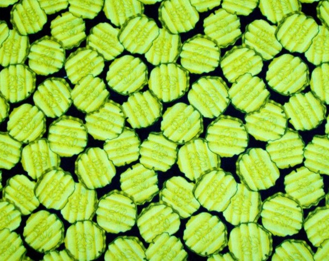 Hamburger Dill Pickles Quilt Fabrics in Over a Half Yard 22 Inches by