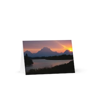 Grand Teton National Park: Berg Sonnenuntergang Notizkarte