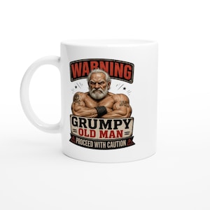 Grumpy Old Man-mugg – Rolig varningskaffekopp, 30 cl keramisk dryckesglas