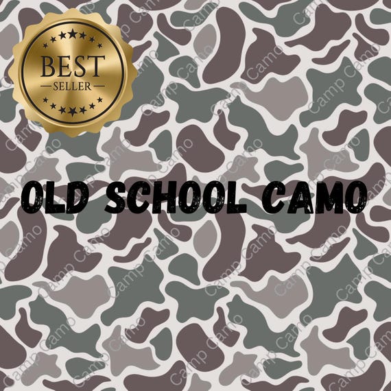 Marsh Old School Camo Seamless Pattern PNG, Duck Hunting Camouflage Design, Hunting Camo Graphic, Digital Download for Hunting & Outdoors