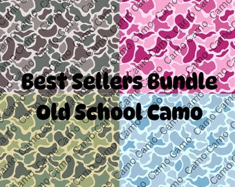 Best Seller Bundle Old school Camo, Marsh Old school camo, Green Old school Camo, Pink Old school camo, Blue Old school Camo Designs, duck