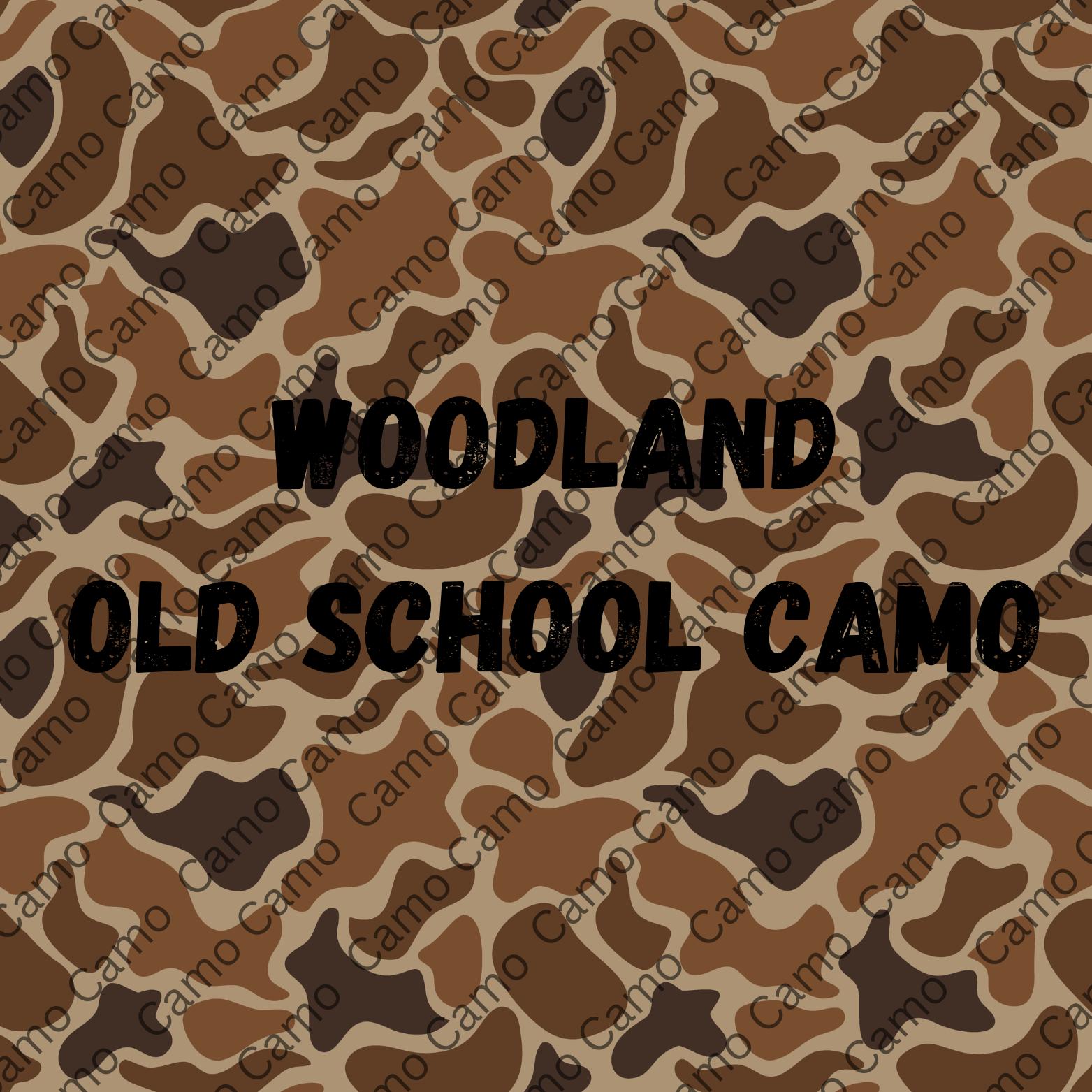 Woodland Old School Camo Seamless Pattern PNG, Duck Hunting