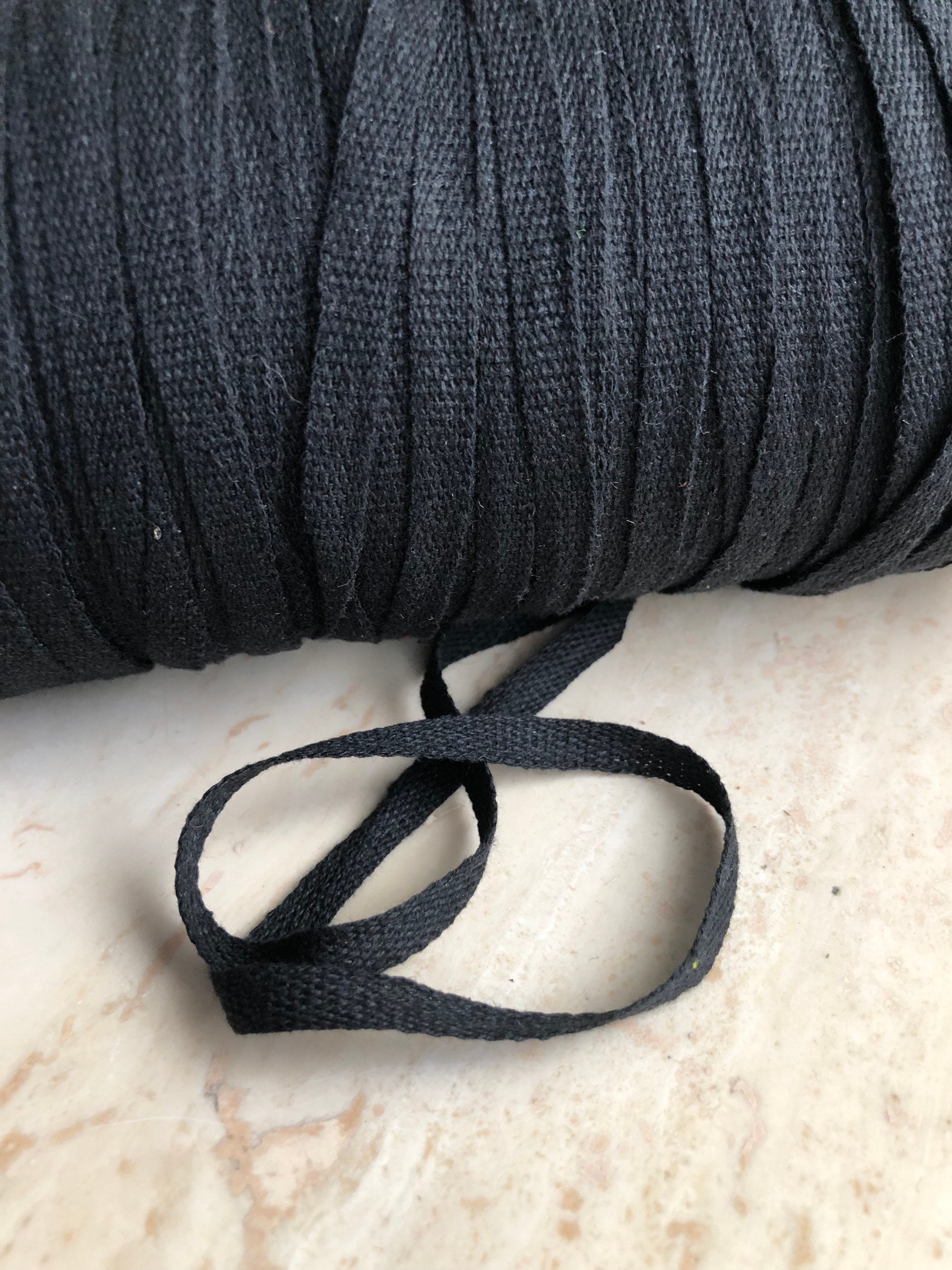 Black Woven Cotton Twill Tape By 10 Yards Etsy