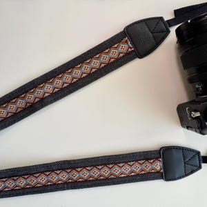Geometric Camera Strap for Fujifilm Nikon Canon Sony, DSLR Adjustable Strap, Gift for Photographer