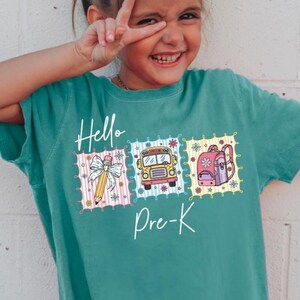 Comfort Colors® Pre-K Shirt, Back To School Shirt, Hello Pre-K Shirt, 1st Day Of School, First Day Of School Shirt, Kids Back To Class Shirt