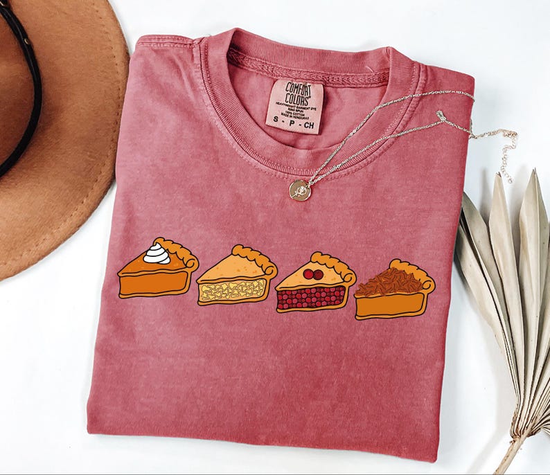 Camiseta Comfort Colors® con diseño de pastel de calabaza, camiseta de pastel de Acción de Gracias, camisetas familiares a juego con estampado de pastel, regalo de pastel de Acción de Gracias, regalo de otoño para amantes del pastel imagen 7