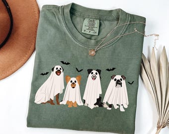 Comfort Colors® Halloween Dogs Shirt, Halloween Gift For Dog Owners, Halloween Ghost Gift, Funny Ghost Dogs Shirt, Dog Lover Halloween Shirt