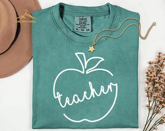 Comfort Colors® Apple Teacher Shirt, Teacher Appreciation Gift, Team Teacher Shirt, Cute Teacher Shirt, Back To School, Gift For New Teacher