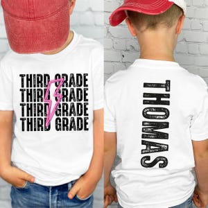 Comfort Colors® Custom Third Grade Boys Shirt, Gift For Third Grade, Personalized Kids Name Gift, School Shirt, Back To School