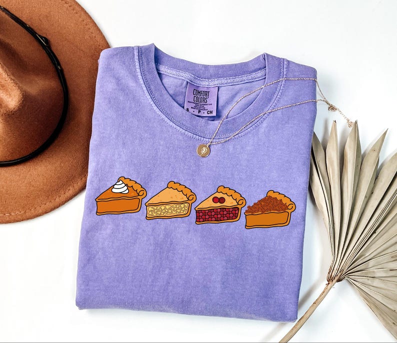 Camiseta Comfort Colors® con diseño de pastel de calabaza, camiseta de pastel de Acción de Gracias, camisetas familiares a juego con estampado de pastel, regalo de pastel de Acción de Gracias, regalo de otoño para amantes del pastel imagen 5