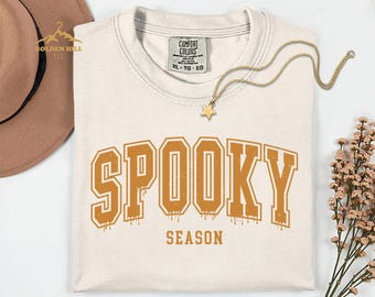 Comfort Colors® Spooky Season Shirt, Womens Halloween Shirt, Retro Halloween Gift, Halloween Spooky Season Crewneck, Cool Fall Season Shirt