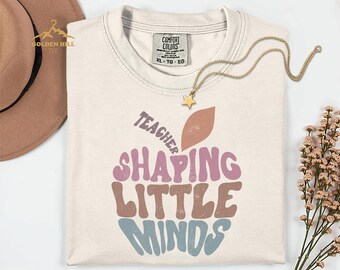 Comfort Colors® Teacher Shaping Little Minds Shirt, Apple Teacher Shirt, School Elementary, Cute New Teachers Gift, Teacher Appreciation