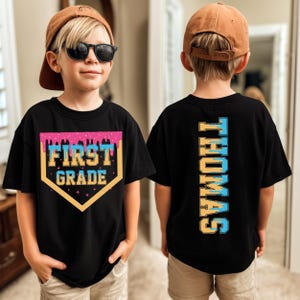 Comfort Colors® Boys Custom Drip Back to School Shirt, Personalized Kid Name Shirt, Kindergarten Shirt, School Clothing 1st Day Of School