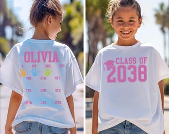 Comfort Colors® Class Of 2039 Handprint Shirt, 2040 Graduation Shirt, First Day of School Shirt, Grow With Me Shirt, Photo Day Shirt