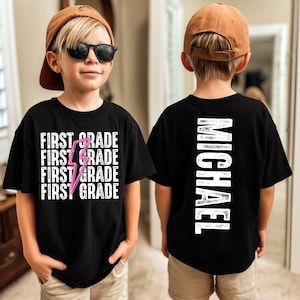 Comfort Colors® Custom Boys First Grade Shirt, Cute Kindergarten Shirt, Personalized Kids Name Crewneck, Cool School Shirt, Back To School