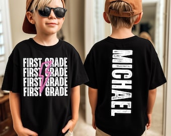Comfort Colors® Custom Boys First Grade Shirt, Cute Kindergarten Shirt, Personalized Kids Name Crewneck, Cool School Shirt, Back To School