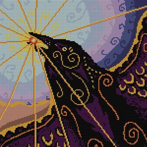 Raven Steals the Sun Cross Stitch Chart