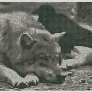 Wolf Dreams Wolf and Raven Cross Stitch Chart image 1