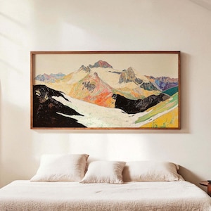 Mountain Wall Art Panoramic Canvas Print Large Landscape Artwork Unframed Scenic Wall Decor for Living Room Bedroom Entryway