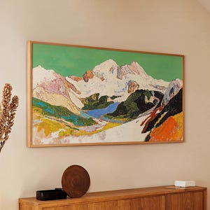 Large Mountain Canvas Art Scenic Landscape Wall Art Wide Nature Print Unframed Alpine Painting for Living Room & Bedroom Decor