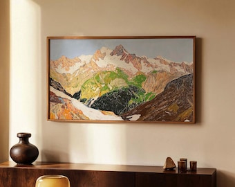 Panoramische bergcanvasprint, grote kunst aan de muur zonder lijst