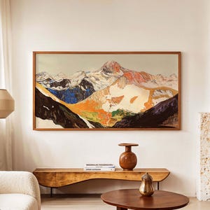 Large Mountain Landscape Wall Art Canvas Print Unframed Panoramic Wall Art for Living Room Statement Piece Decor for Bedroom